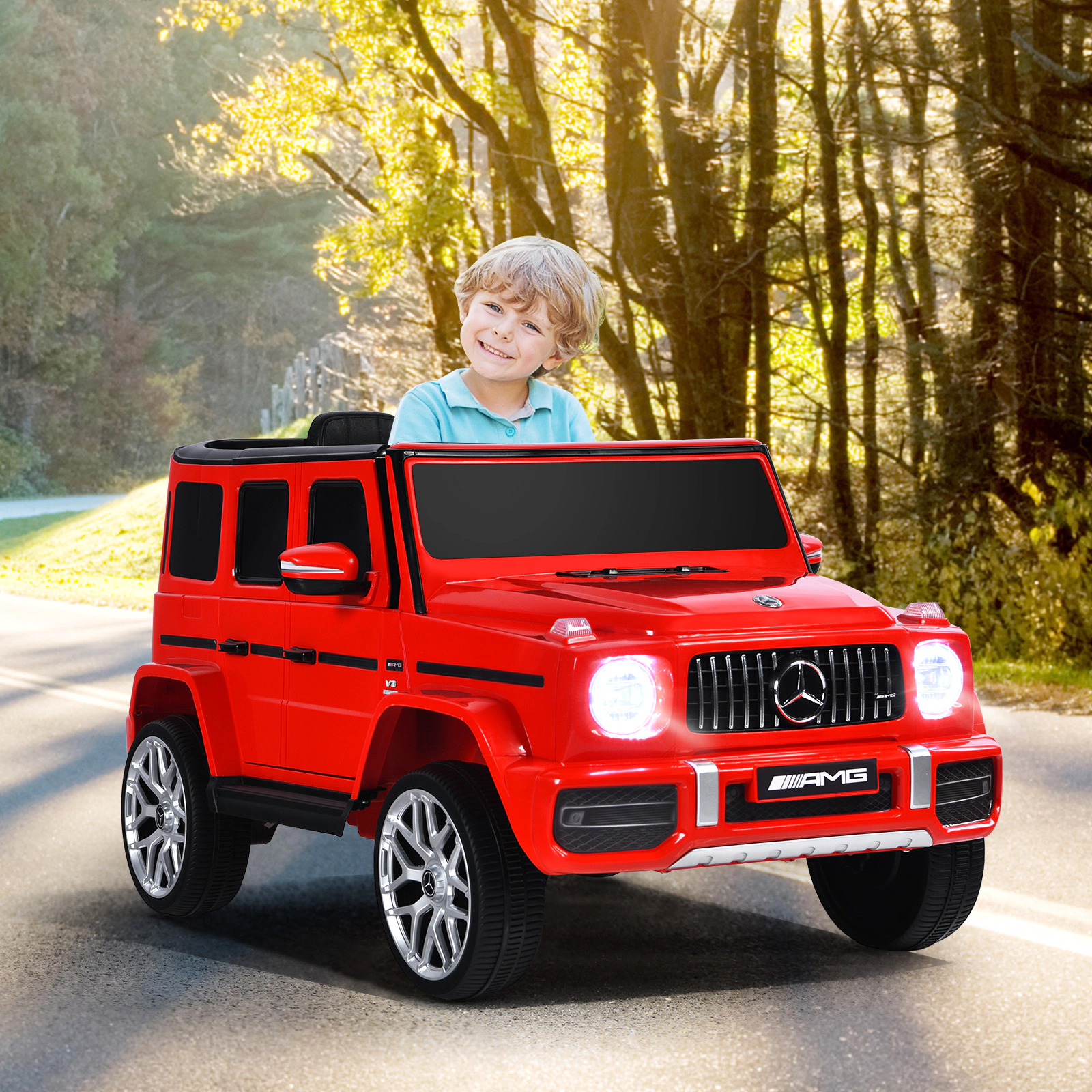 12V Kids Ride On SUV 2.4G Parent Remote Openable Locking Doors Adjustable Windows 2-Mode Ages 3+ Red Electric Car