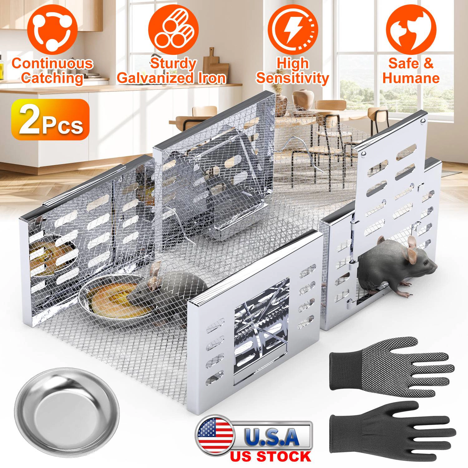 GBruno 2-Pc Humane Mouse Trap Catch And Release Cage
