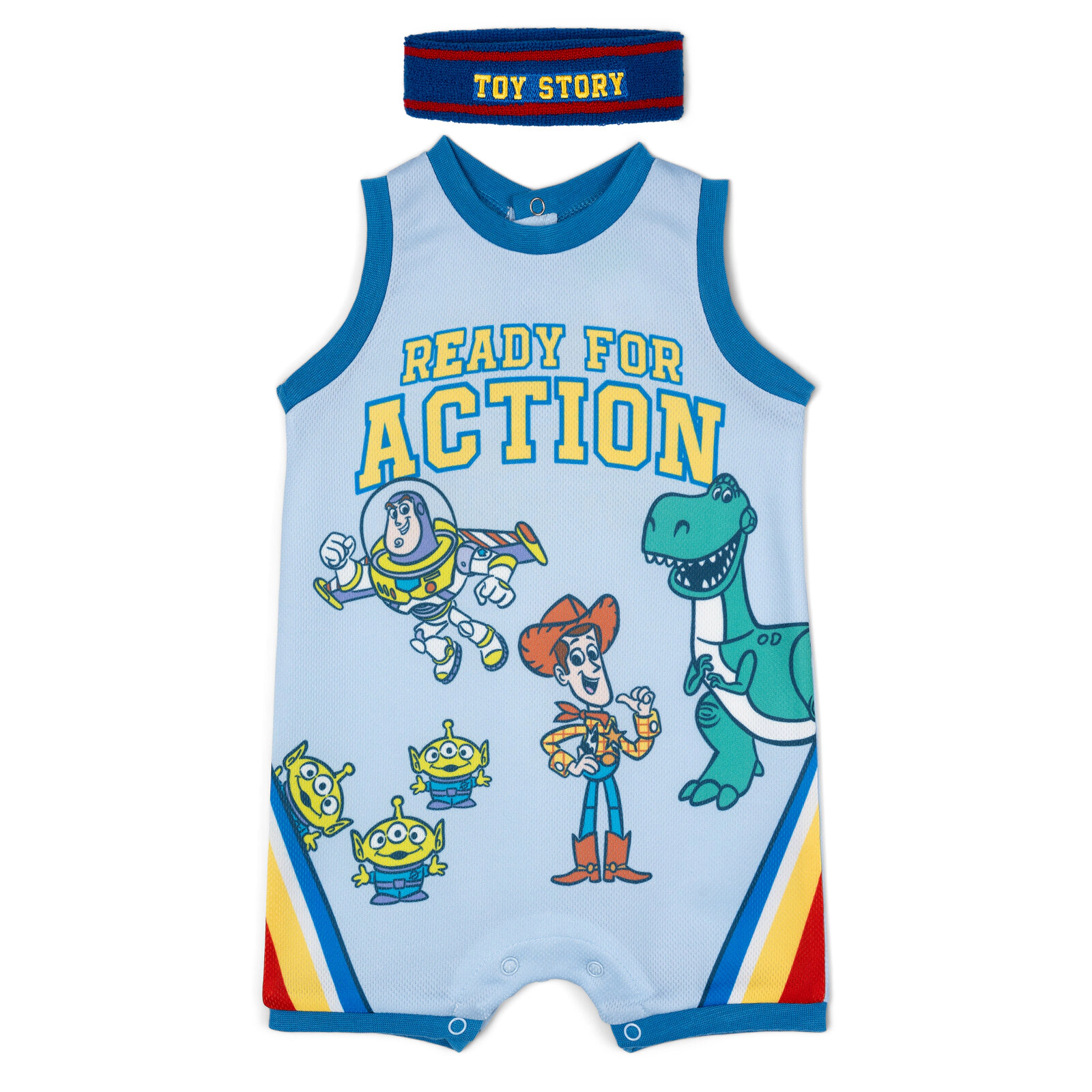 Disney Toy Story Baby Boys' Basketball Romper and Sweatband Set