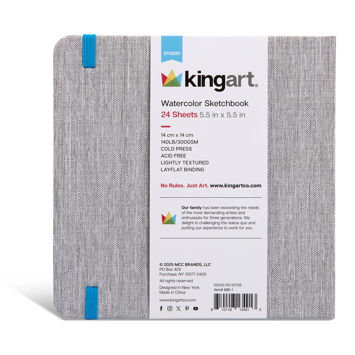 KINGART Watercolor Sketchbook Bundle - Spiral Pad 10x12 & Hardcover Journal 5.5x5.5