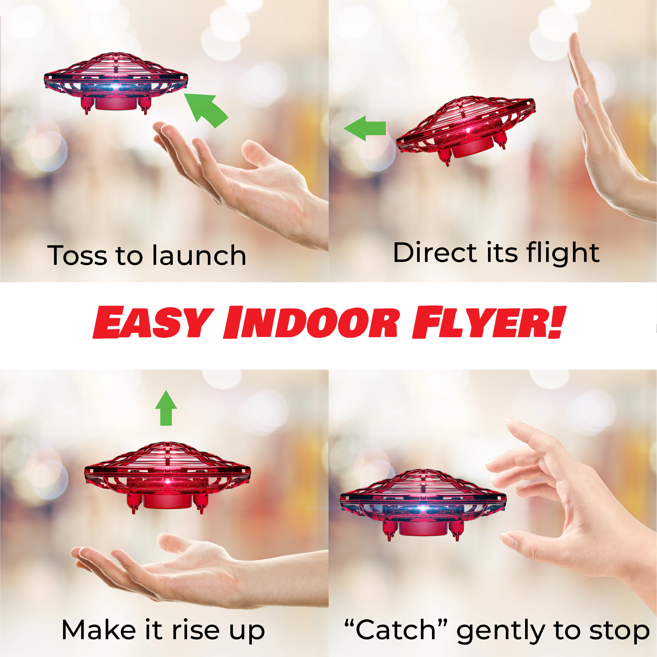 Force1 Scoot Duo Hand Operated Drone for Kids or Adults - 2pk