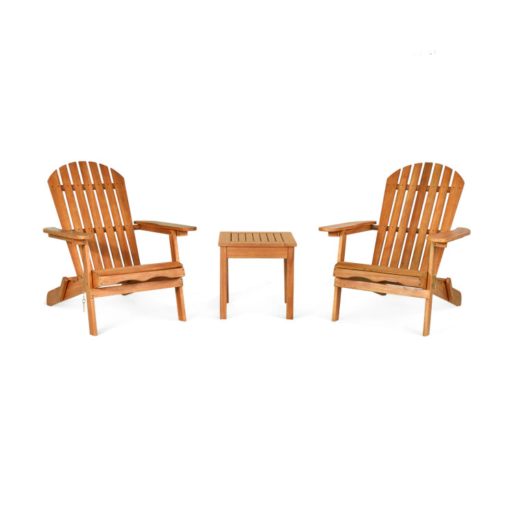 Hivvago 3 Pieces Adirondack Chair Set With Widened Armrest