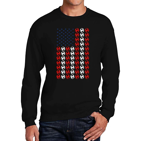 LA Pop Art Soccer Flag - Men's Word Art Crew Sweatshirt
