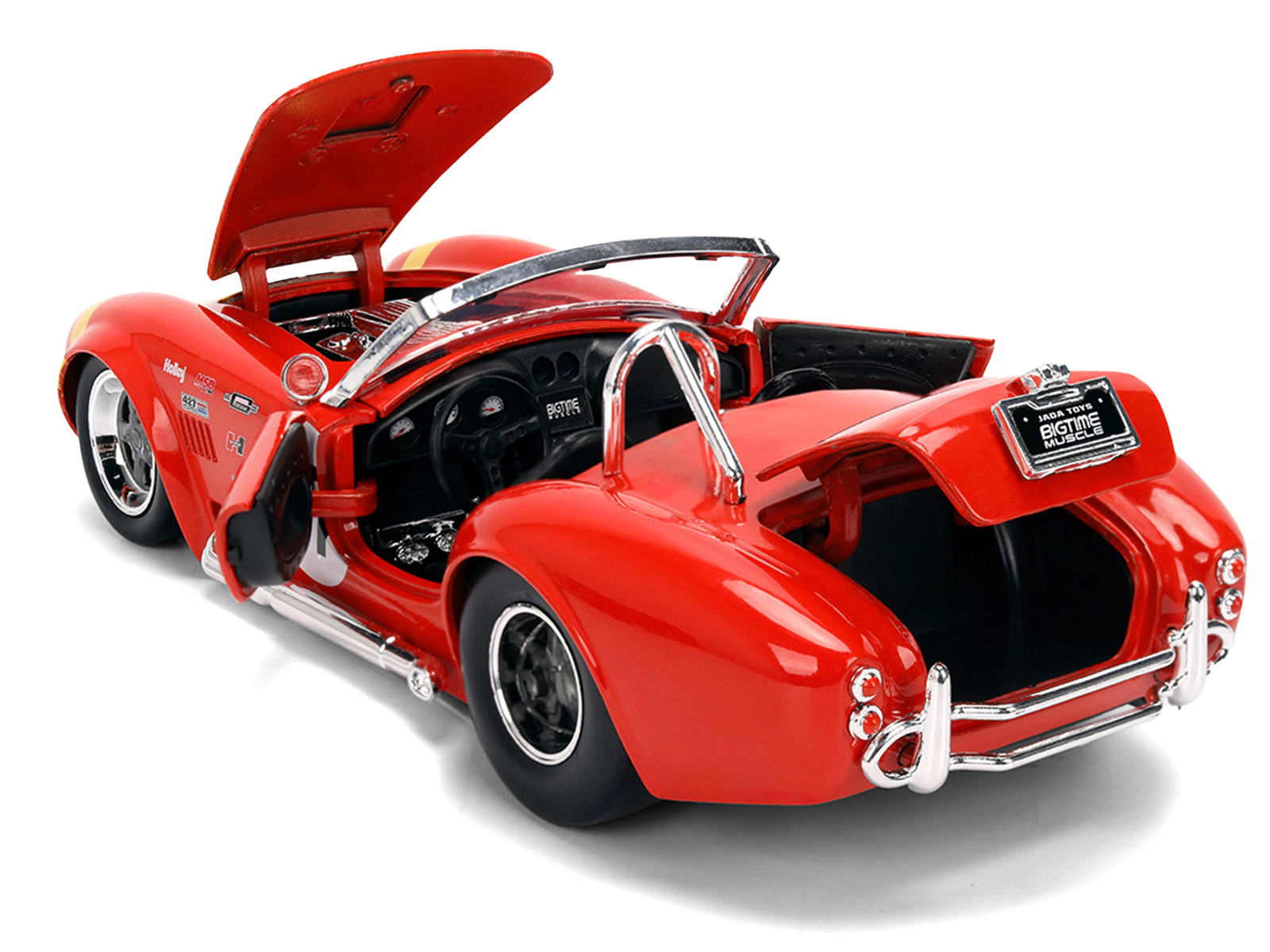 Jada 1965 Shelby Cobra 427 S/C #67 Red with Yellow Stripe "Bigtime Muscle" Series 1/24 Diecast Model Car by Jada