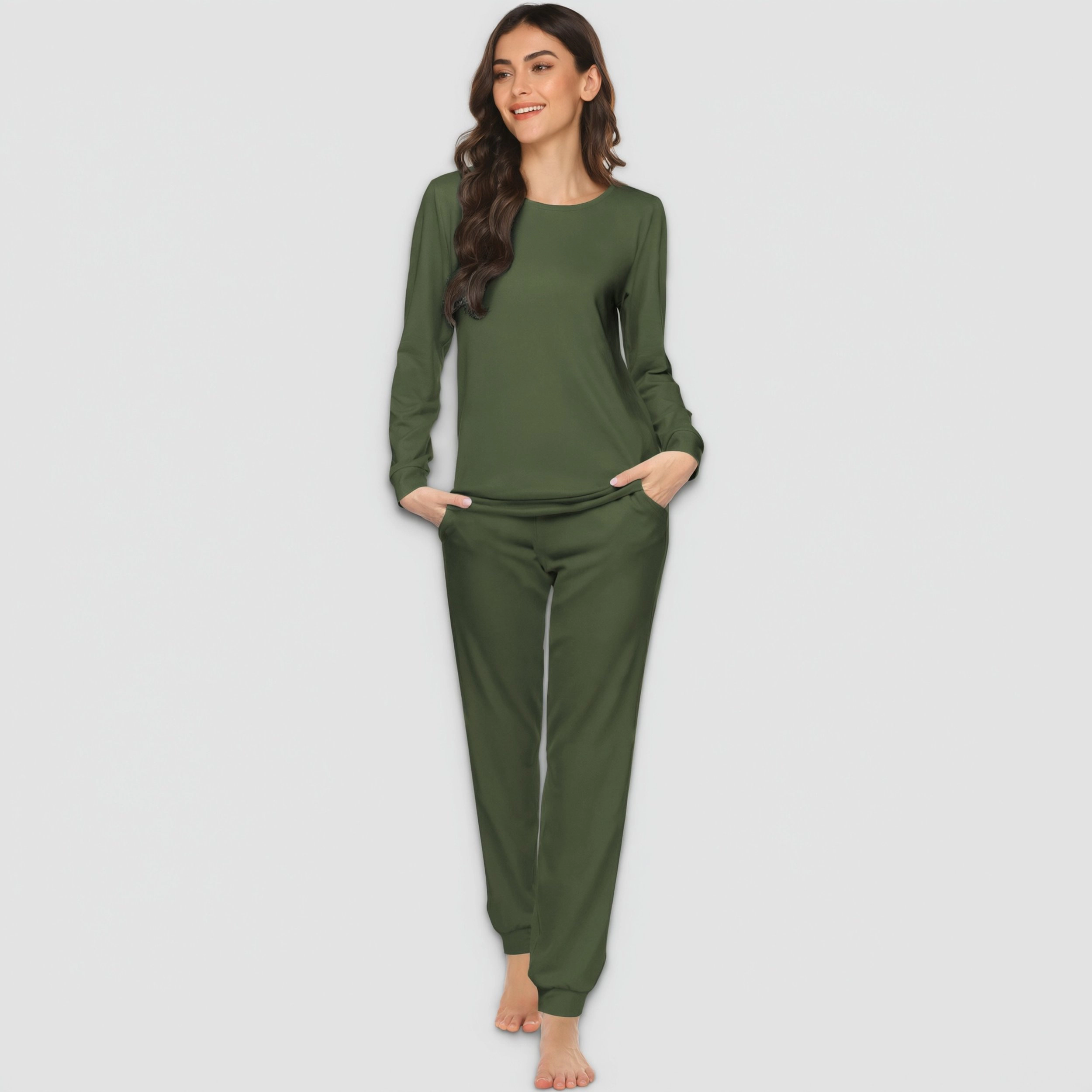 Ekouaer Womens Pajama Sets Long Sleeve Pajamas with Jogger Pants Two Piece Sleepwear Lounge