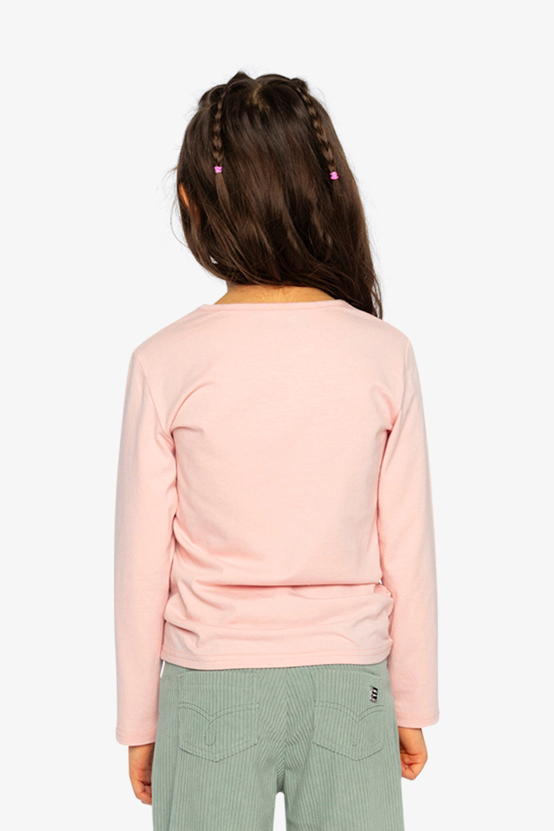 Deux par Girls 3D Strawberry-Flower Embroidered Organic Cotton Long Sleeve T-Shirt
