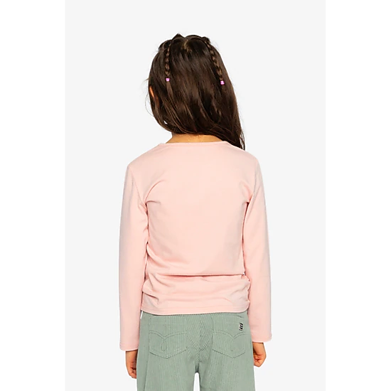 Deux par Deux Girls 3D Strawberry-Flower Embroidered Organic Cotton Long Sleeve T-Shirt