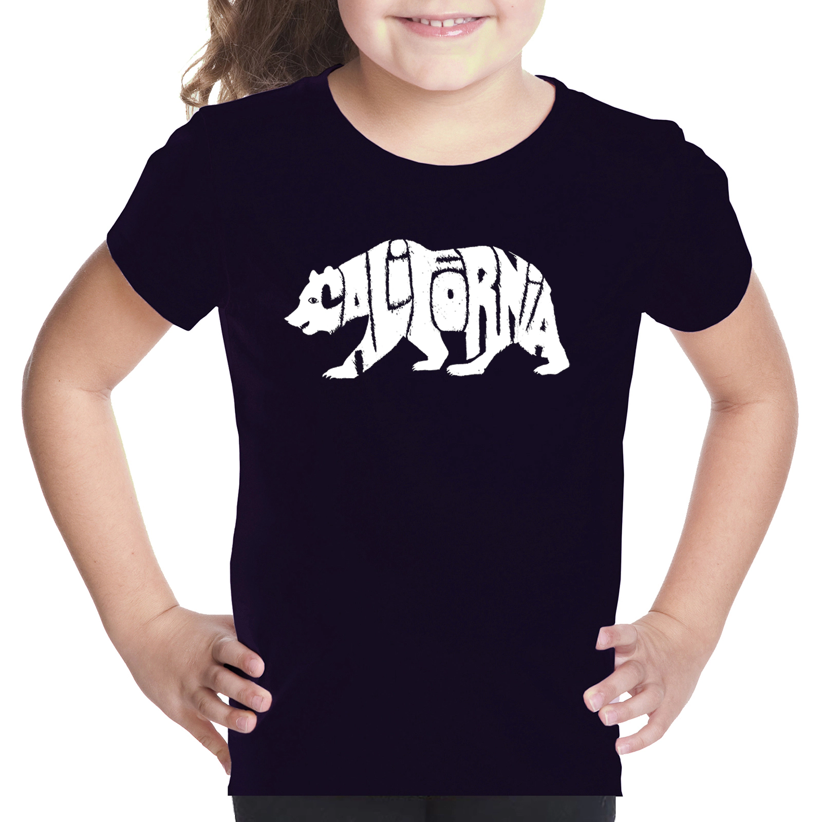 LA Pop Art Girls Word T-Shirt - California Bear