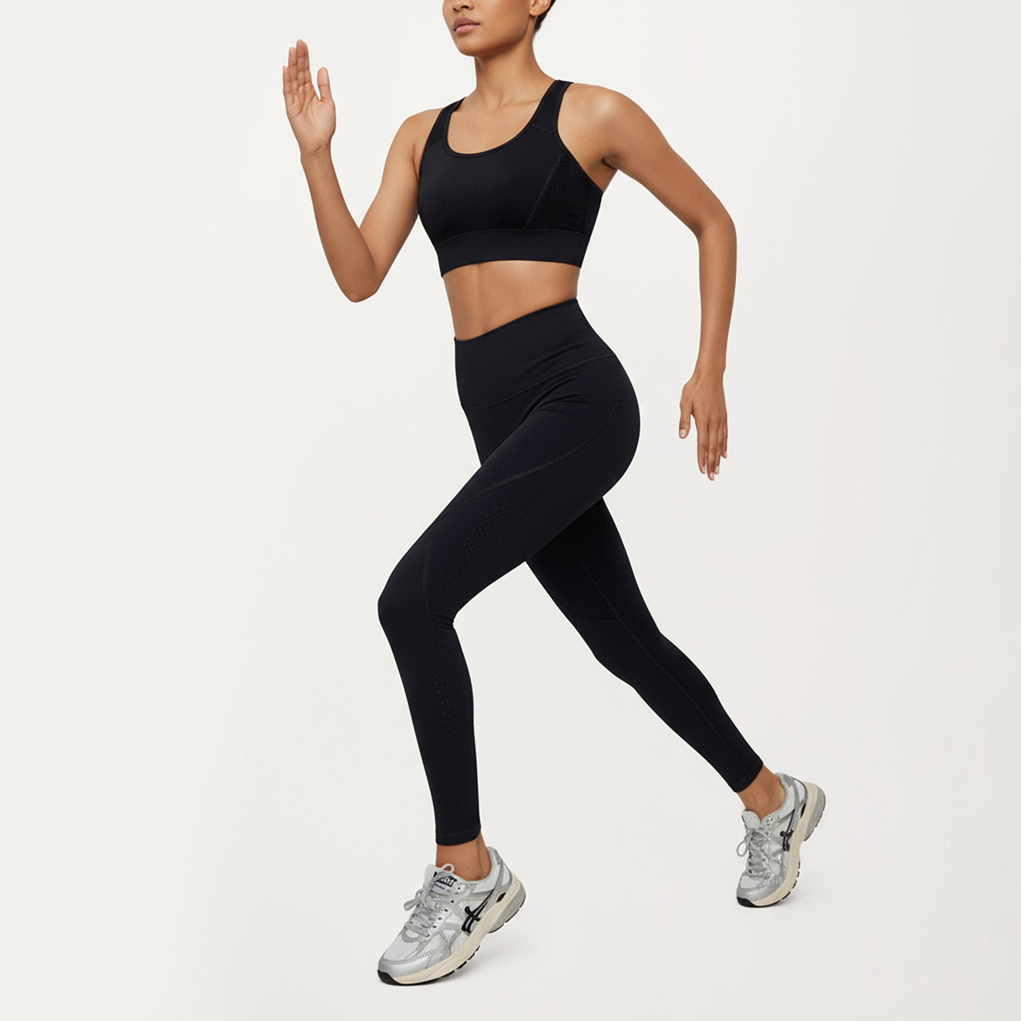 Anna-Kaci Active Women's High Waist Leggings with Contrast Seam Detailing and Stretch Compression Fit