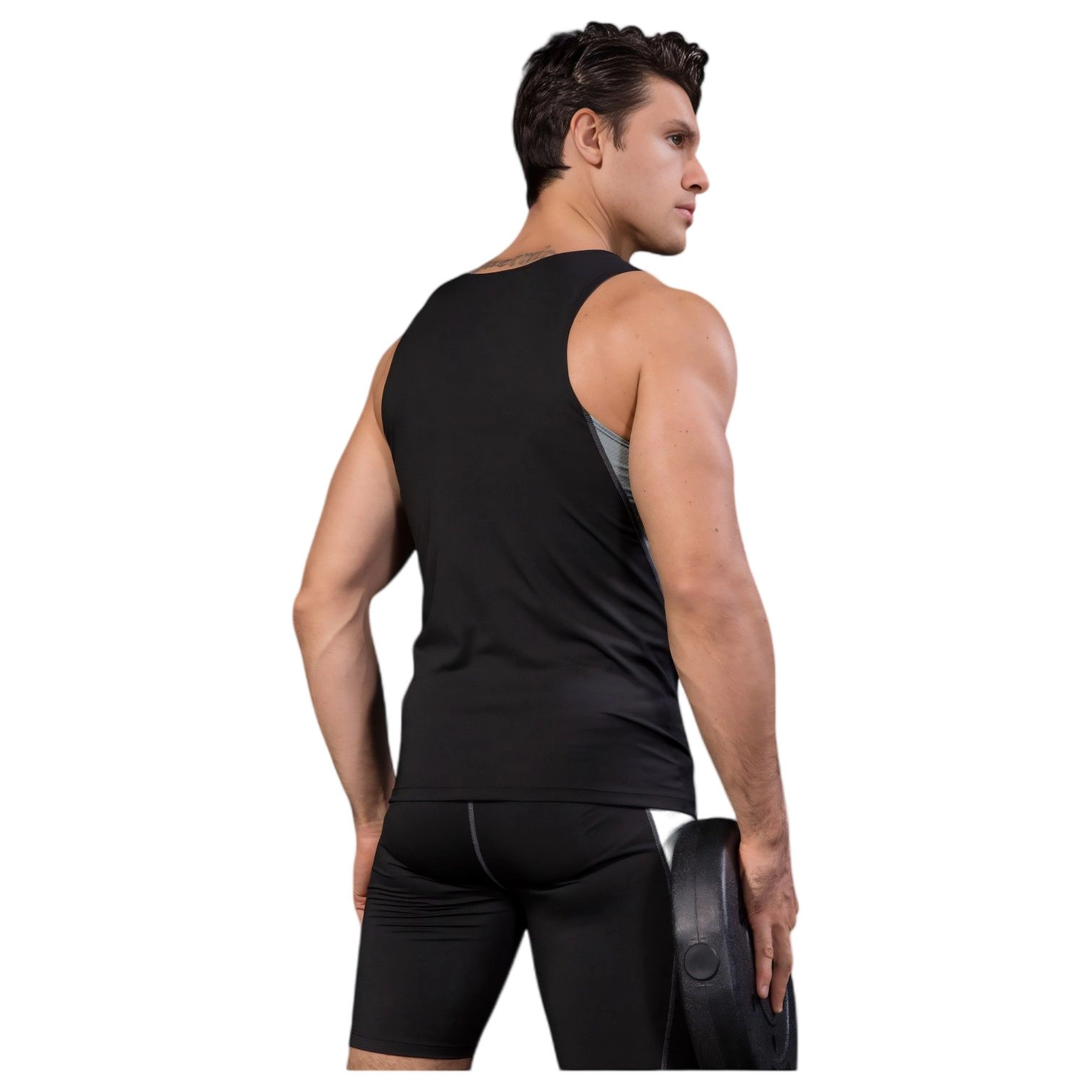 Anna-Kaci Men's Sleeveless Compression Tank Top with Mesh Panels and Stretch Moisture-Wicking Fabric