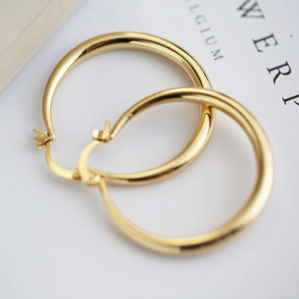 Minimalist Punk Smooth Large Round Hoop Earrings for Women