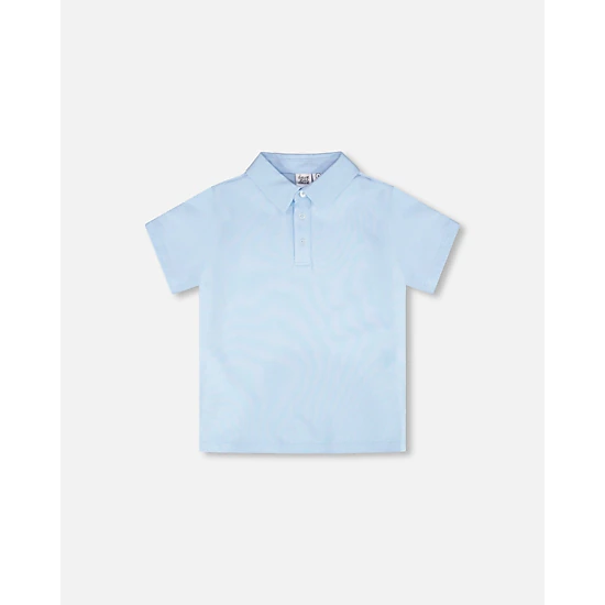 Deux par Deux Boys Classic Button Placket Short Sleeve Polo T-Shirt