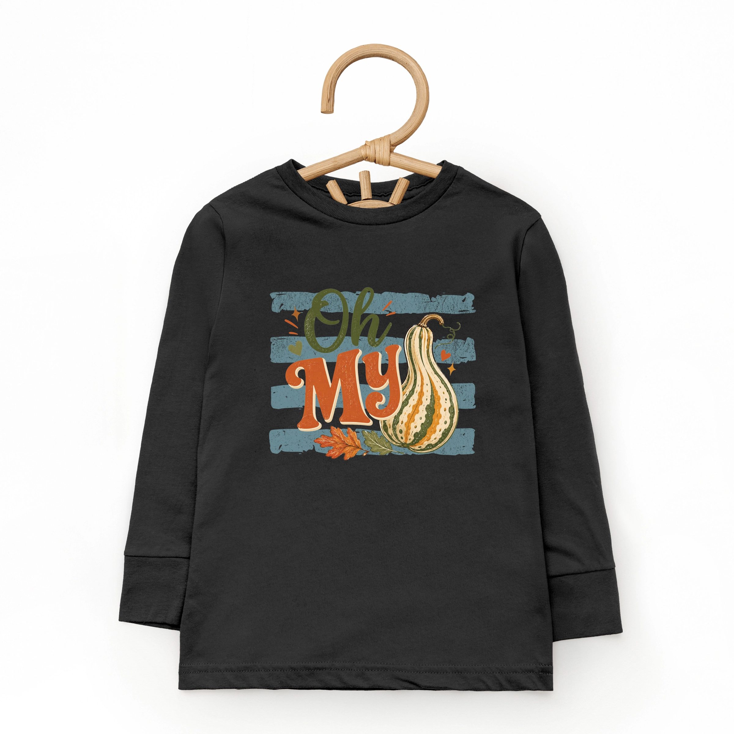 The Juniper Shop - Toddler Long Sleeve Graphic Tee Oh My Gourd Stripes