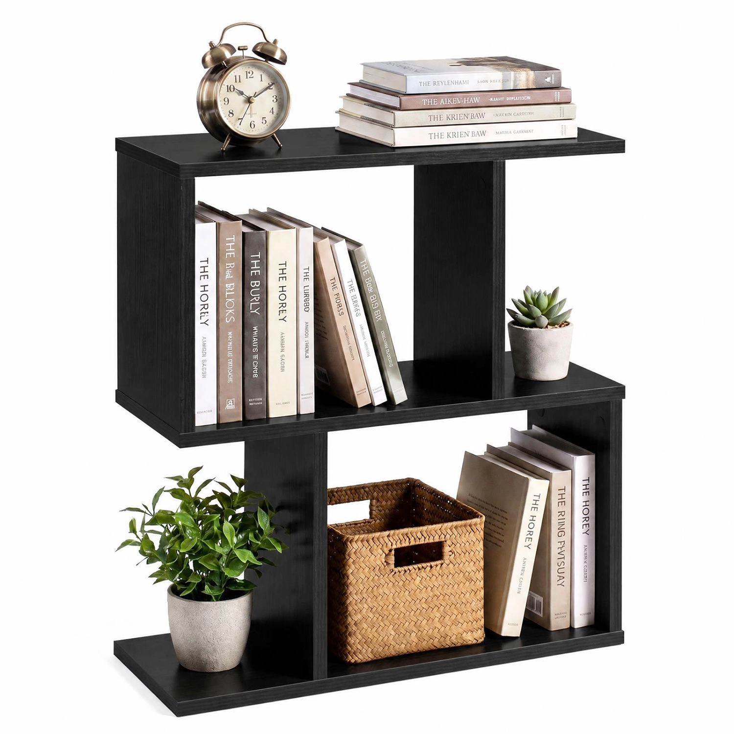 SlickBlue Compact 3 Tier Bookcase Display Shelf for Living Room