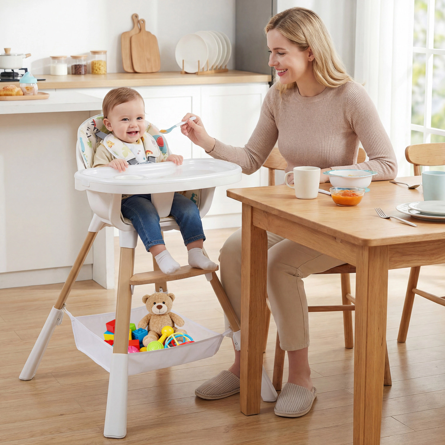 SlickBlue Unisex Convertible Adjustable Kids High Chair