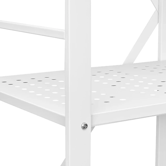 Flynama Folding Storage Shelf with Wheels 5-Tier Metal Shelving Unit White