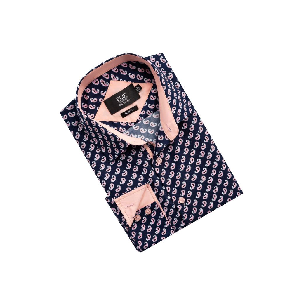 Elie Balleh Slim Fit Mens Paisley Print Shirt