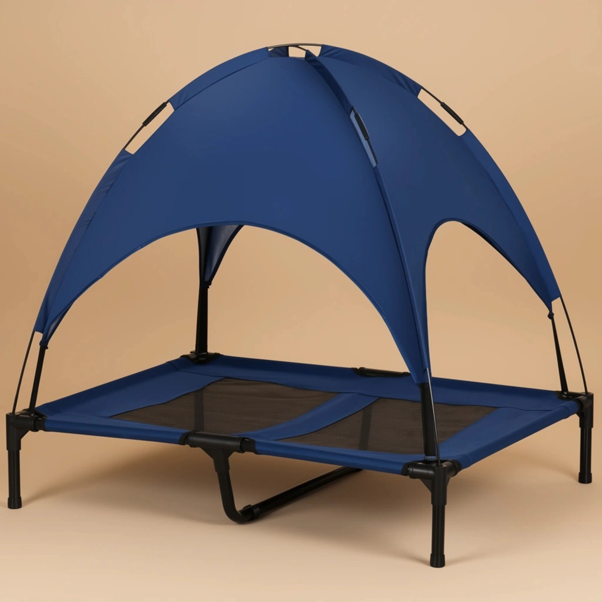 212 Main PawHut Elevated Portable Dog Cot Pet Bed with UV Protection Canopy Shade