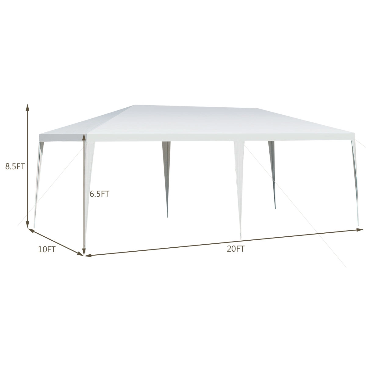 LJG 10 x 20 Feet Waterproof Canopy Tent with Tent Peg and Wind Rope