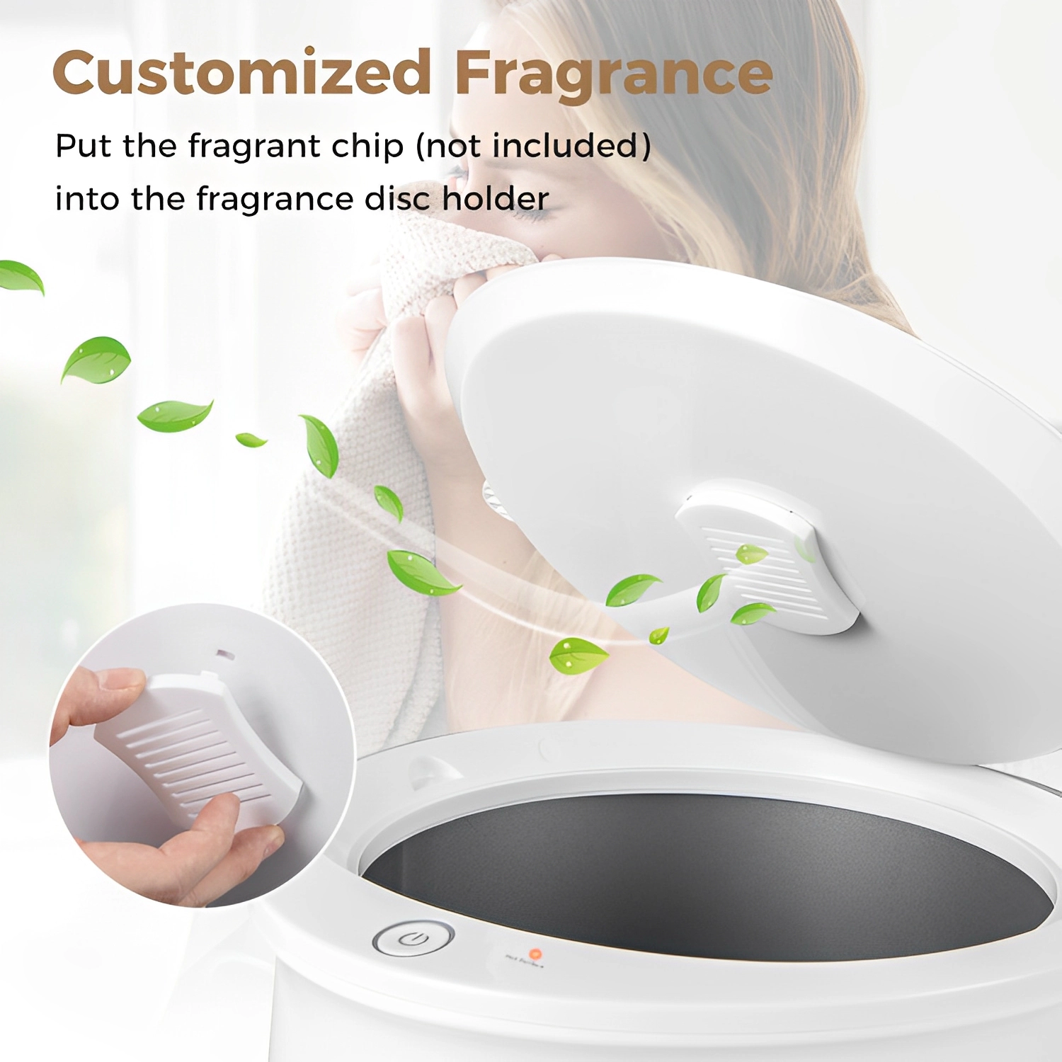 SUGIFT 20L 1-Button Control LED Display 4 Timer Settings Towel Warmer Bucket 13-in x 13-in x 19-in 450W White