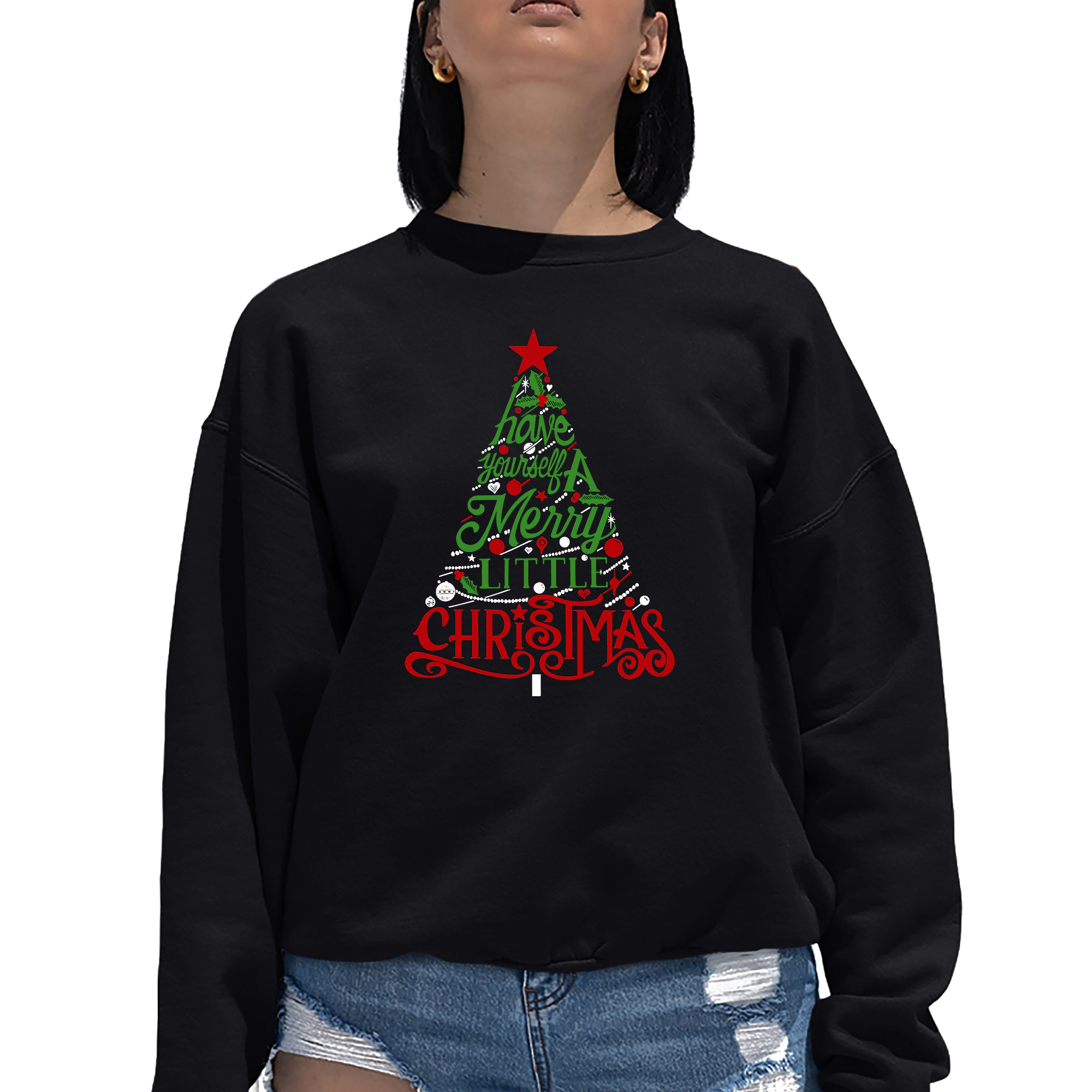 LA Pop Art Have Yourself A Merry Little Christmas - Women's Word Crewneck Sweatshirt