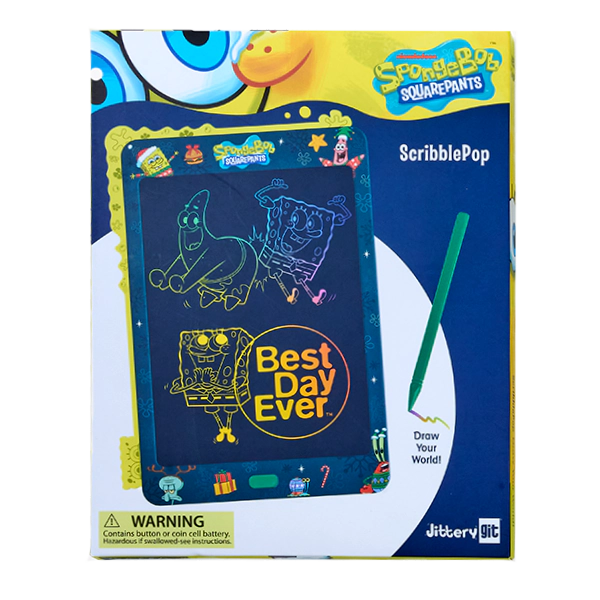 SpongeBob SquarePants Kids LCD Doodle Drawing Tablet - Christmas Krabby Edition