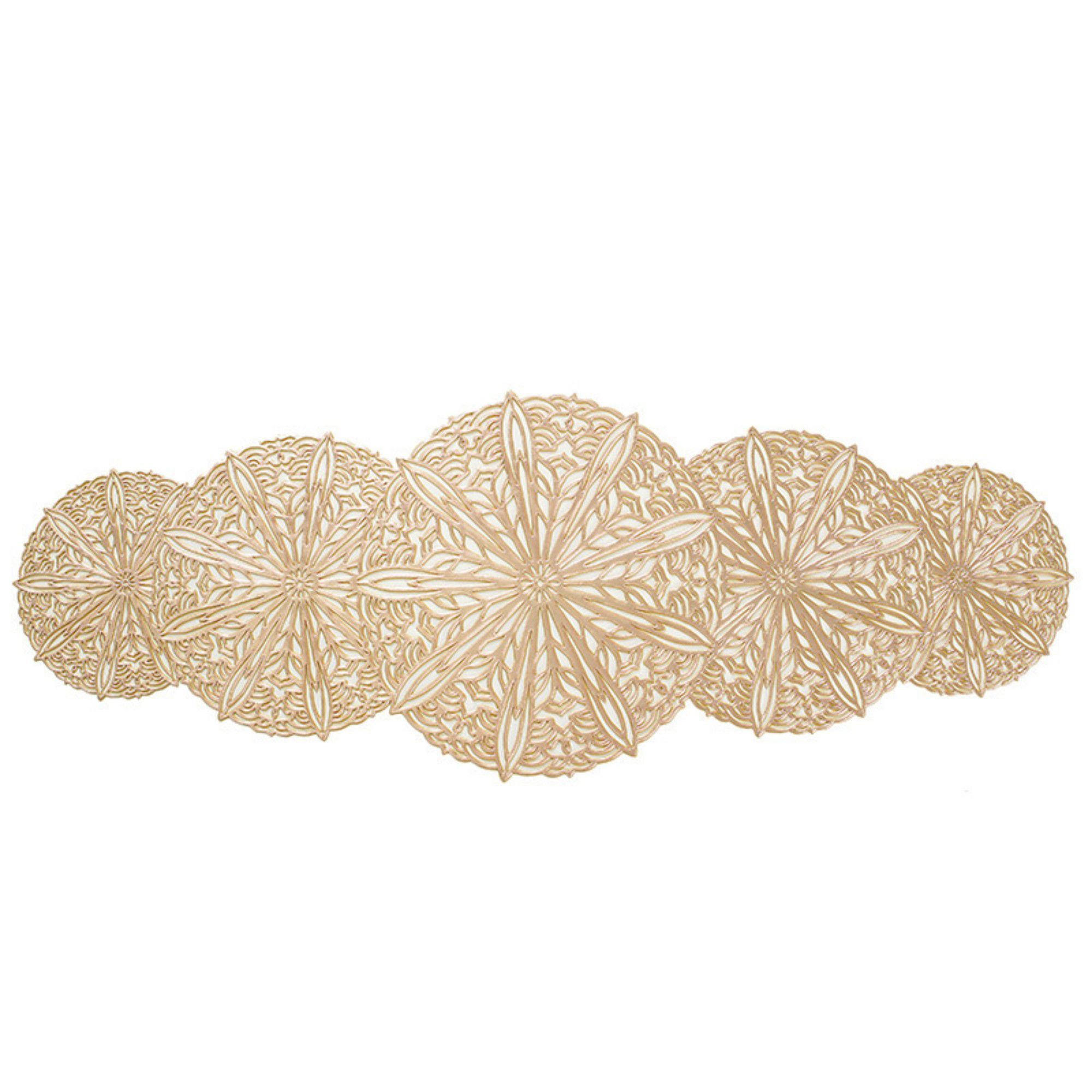 Alilang Unisex Decorative Floral Lace Table Mat Layered Circular Design