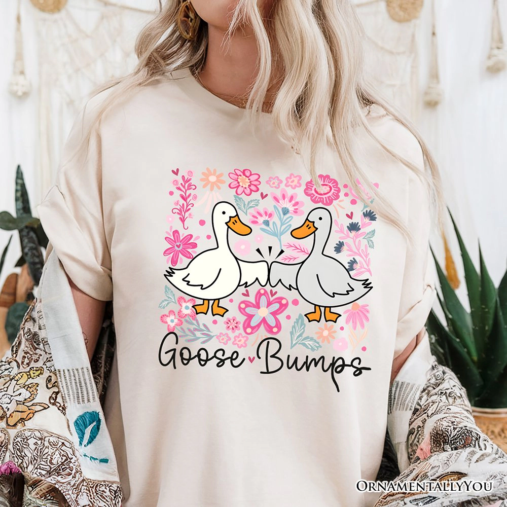OrnamentallyYou Womens Funny Goose Bumps Floral T-Shirt