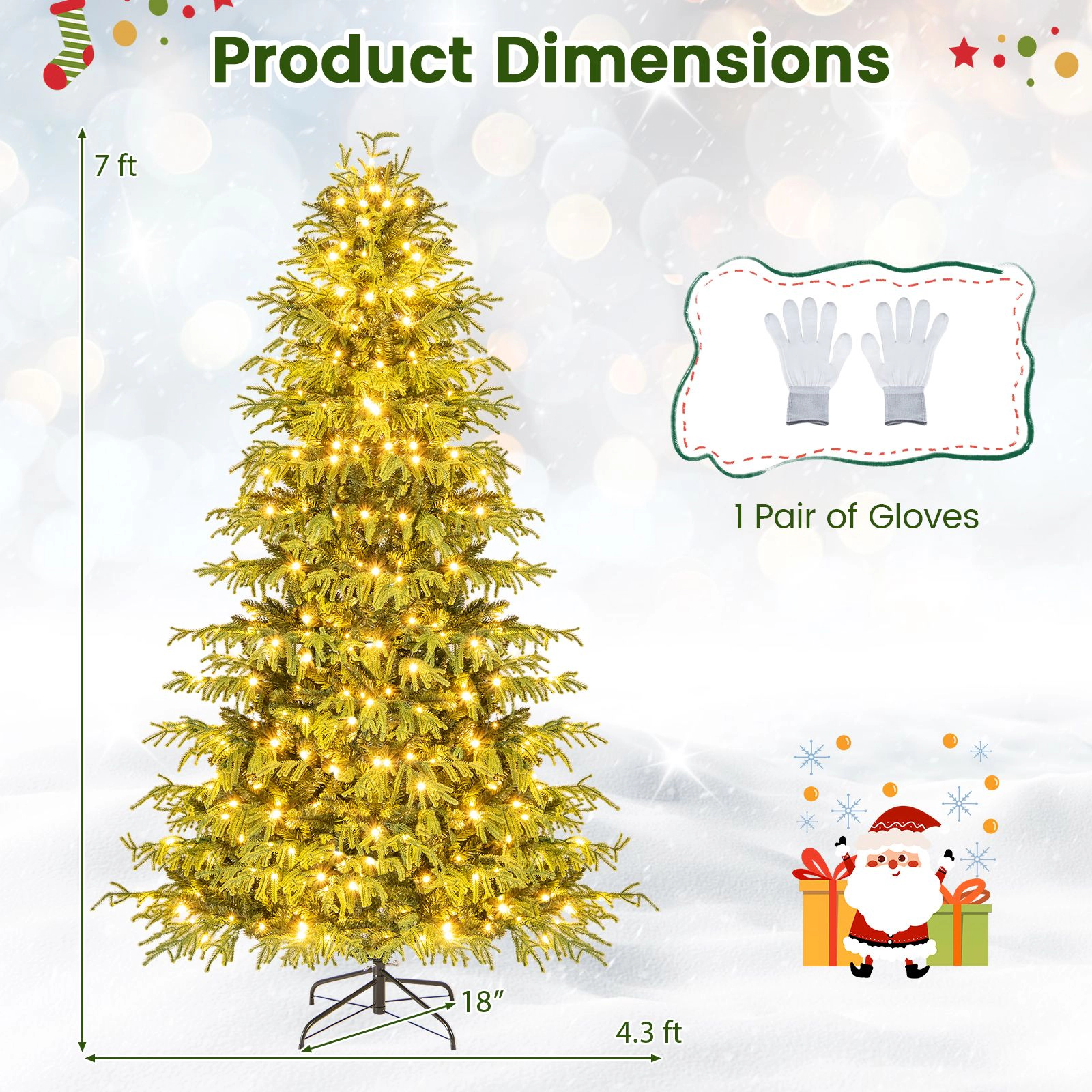 SlickBlue Full Branch Christmas Tree with PE and PVC Foliage