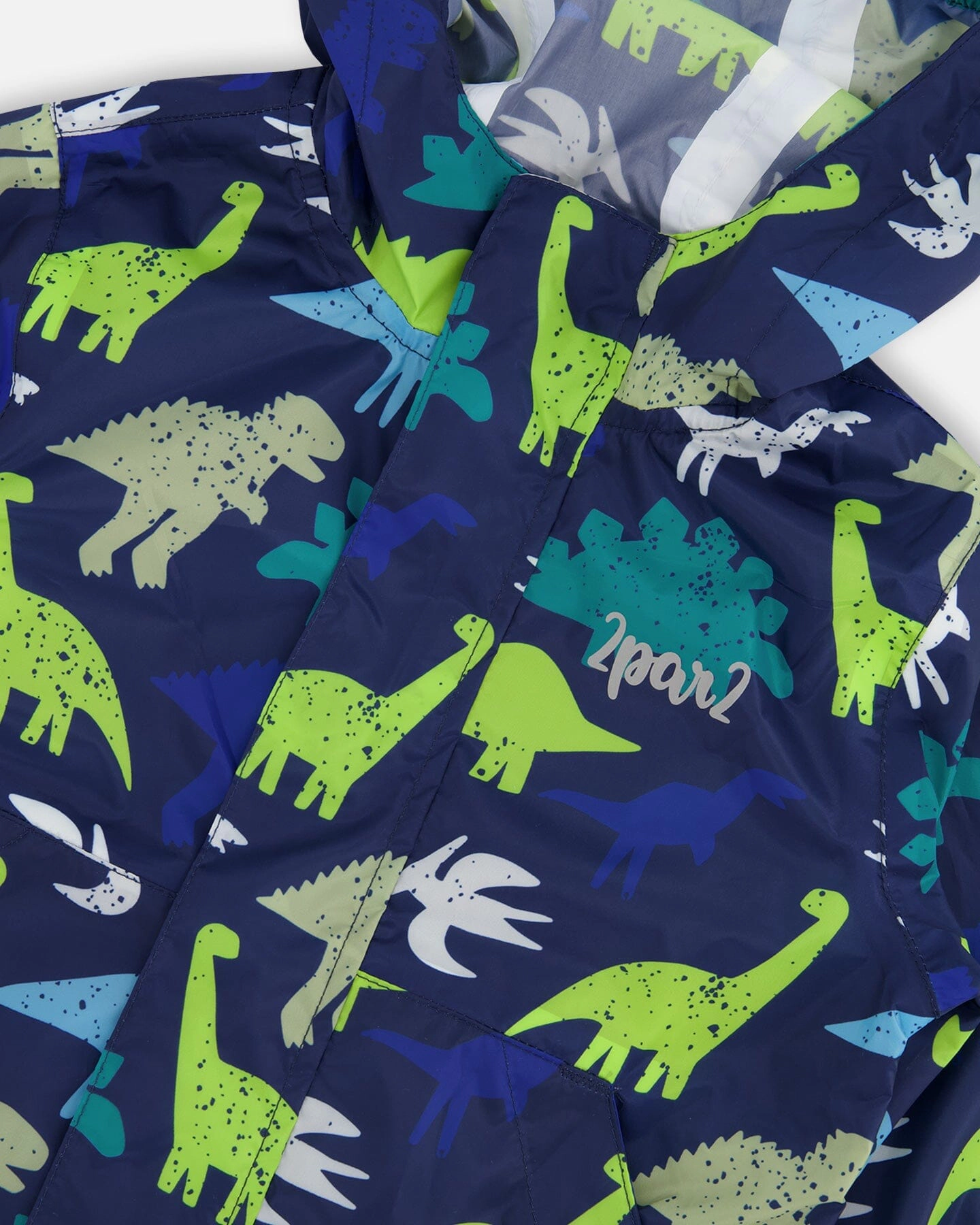 Deux par Boys Packable Windbreaker Polyester Dinosaur Print
