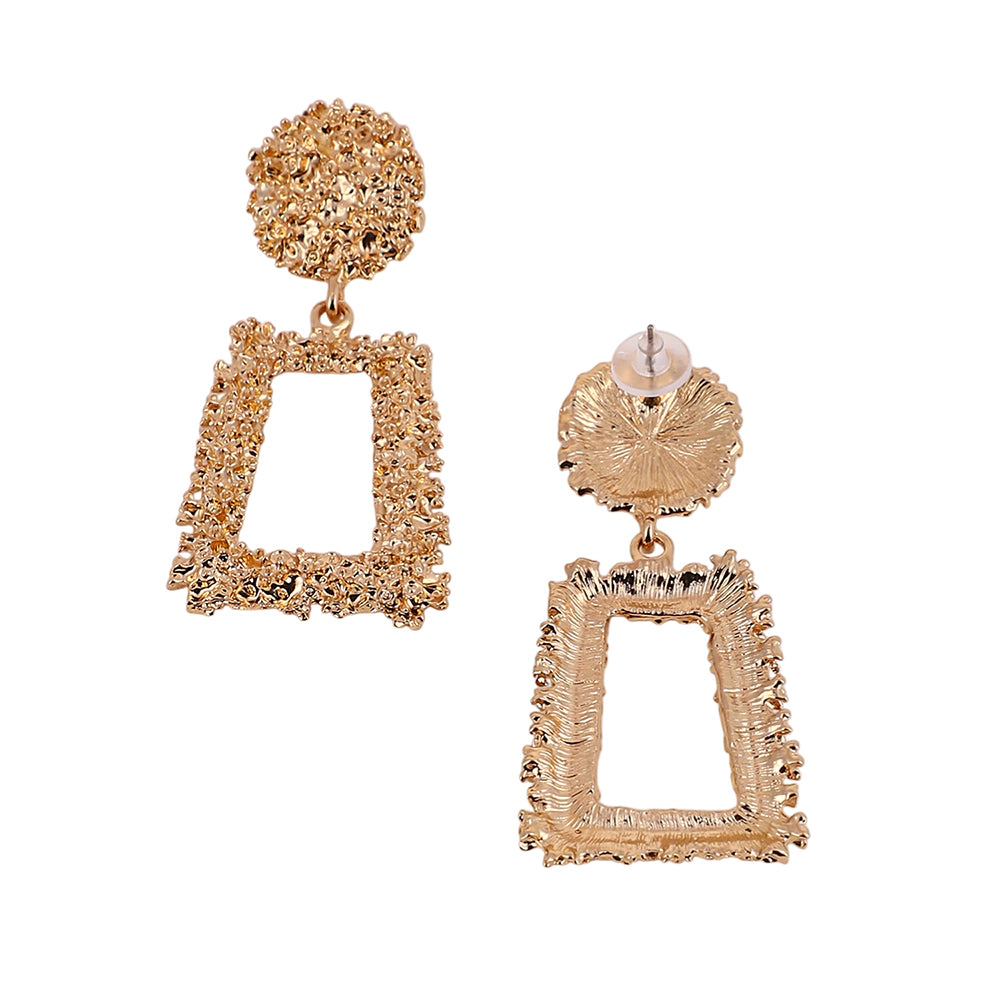 SOHI Women's The Corroded-Quad Drop Earrings - California Gold