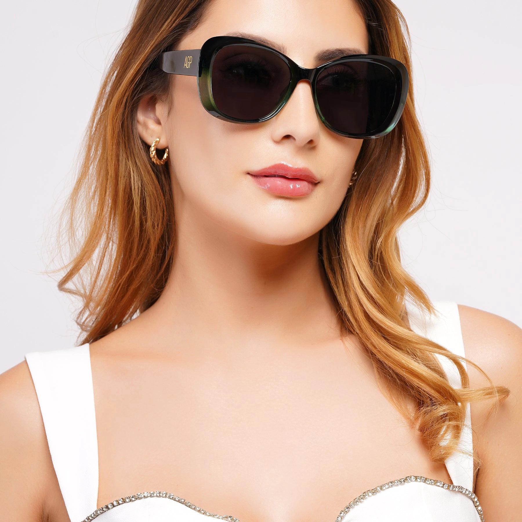 AGP PARIS Women's Butterfly Acetate Polarized Lens UV400 Sunglasses