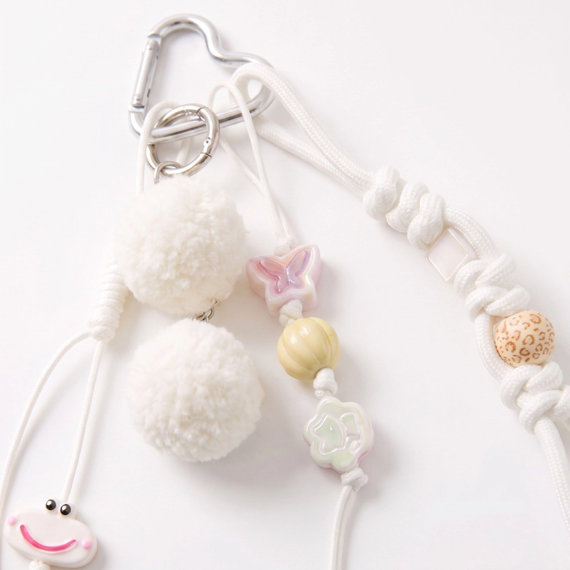 Alilang Women's 2-Piece Multi-Element Bag Charm with Hanging Strap and Decorative Accents