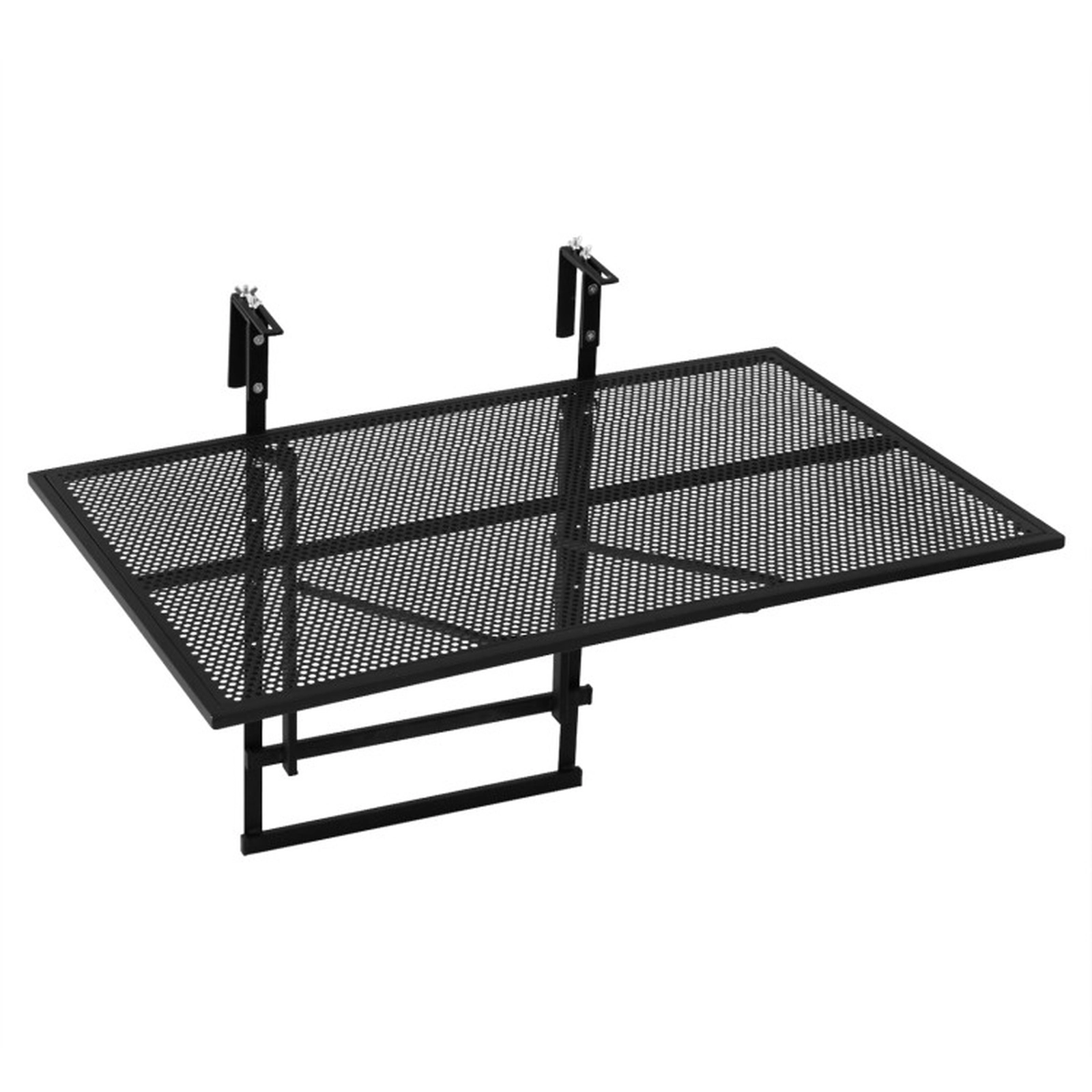 SUGIFT 31.5-in Adjustable Height Metal Folding Balcony Bar Table 5 Positions 53-lb Capacity 31.5 x 20-in Top Black
