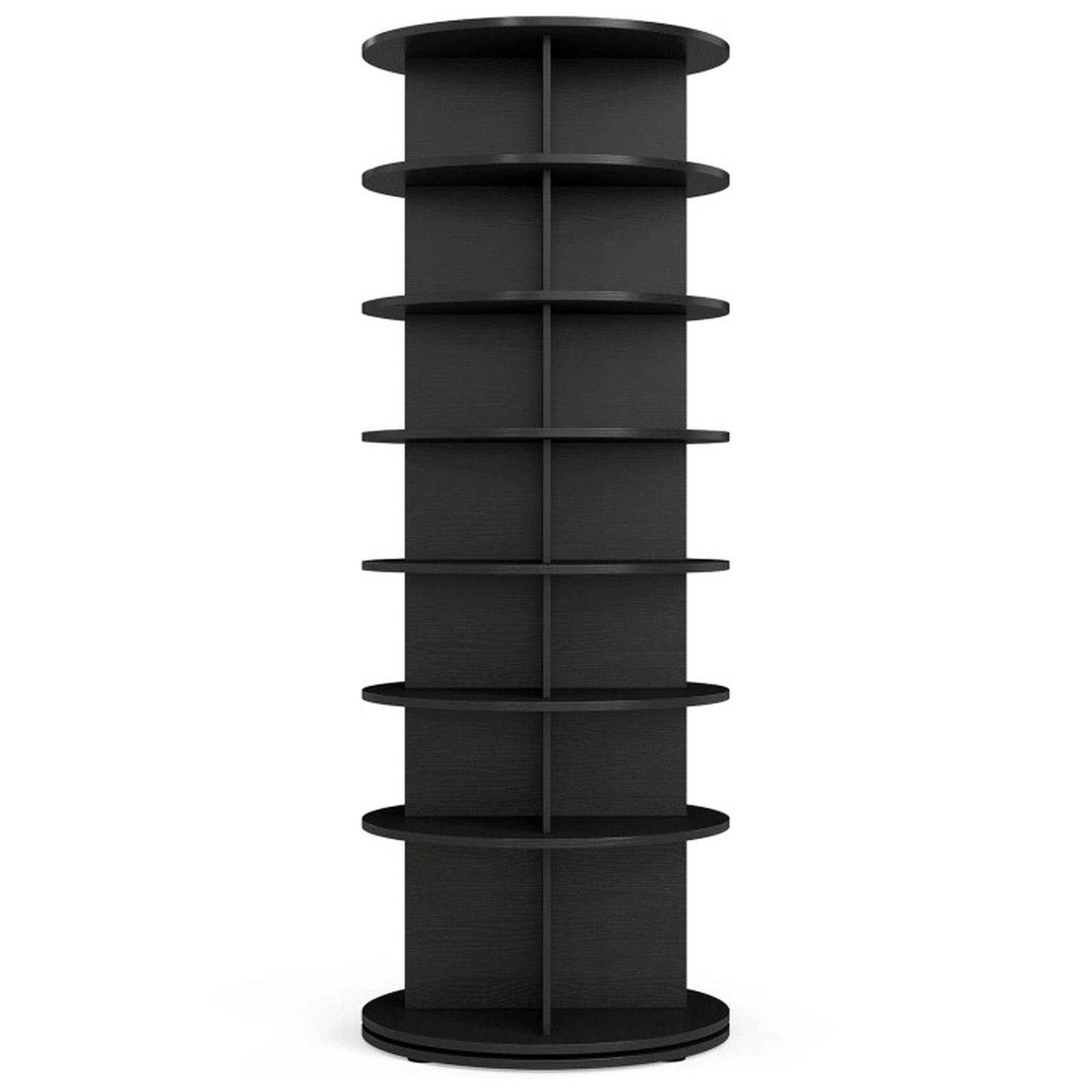 SUGIFT 7-Tier 360° Rotating Shoe Rack Tower Freestanding Spinning Shoe Organizer 22-lb Per Tier Black