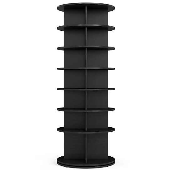 SUGIFT 7-Tier 360° Rotating Shoe Rack Tower Freestanding Spinning Shoe Organizer 22-lb Per Tier Black