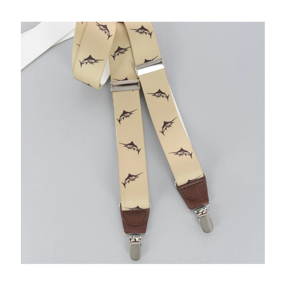 Ascentix Marlin Fish Print Clip End Suspenders