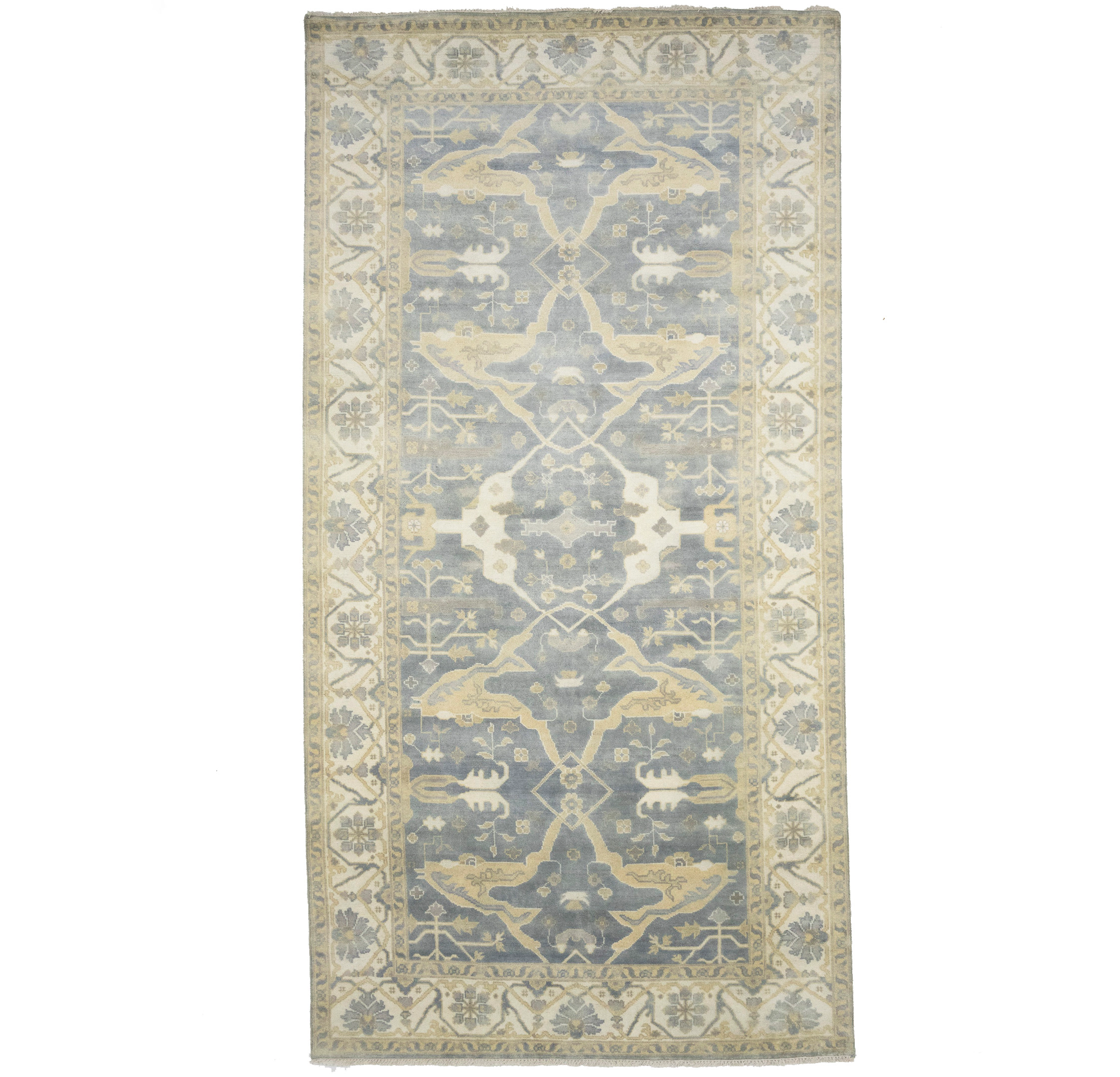 Magic Rugs 8'1 X 15'9 Floral Gray Hand Knotted Oushak Oriental Wool Rug