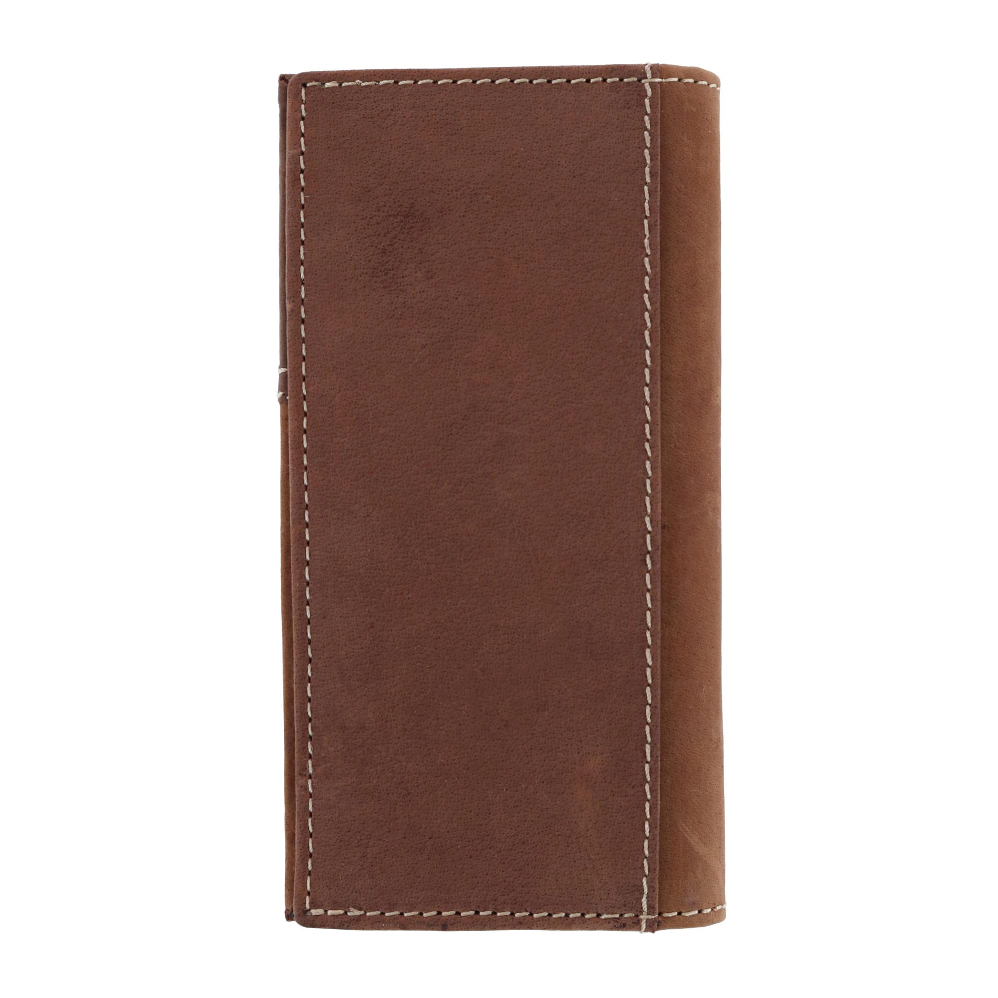 Wrangler Men's Leather Checkbook Cover Pocket Secretary Wallet