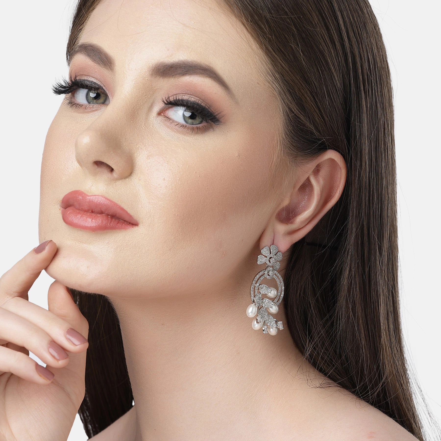 AGP PARIS Womens Diva Collection Fashionable Zirconia Drop Earrings