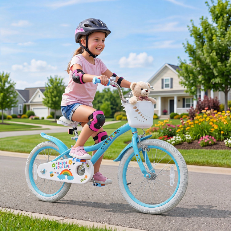 Hivvago Girls Bike with Training Wheels and Basket Spring Party