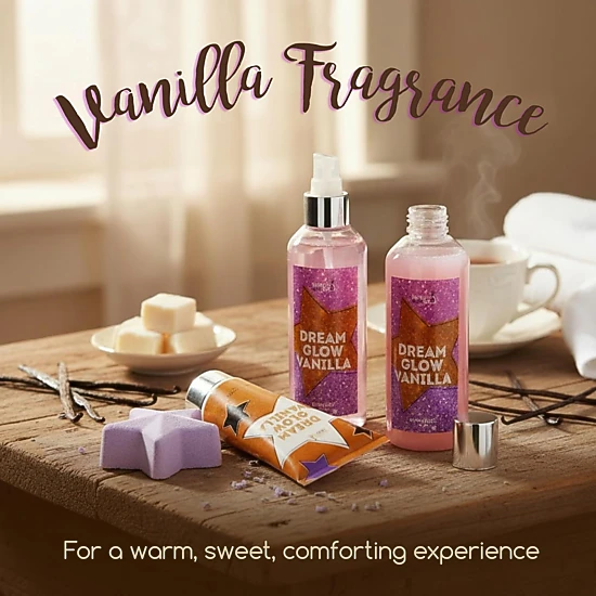 Freida and Joe Girls Dream Glow Vanilla Teen Spa Gift Set with  Charm Bracelet