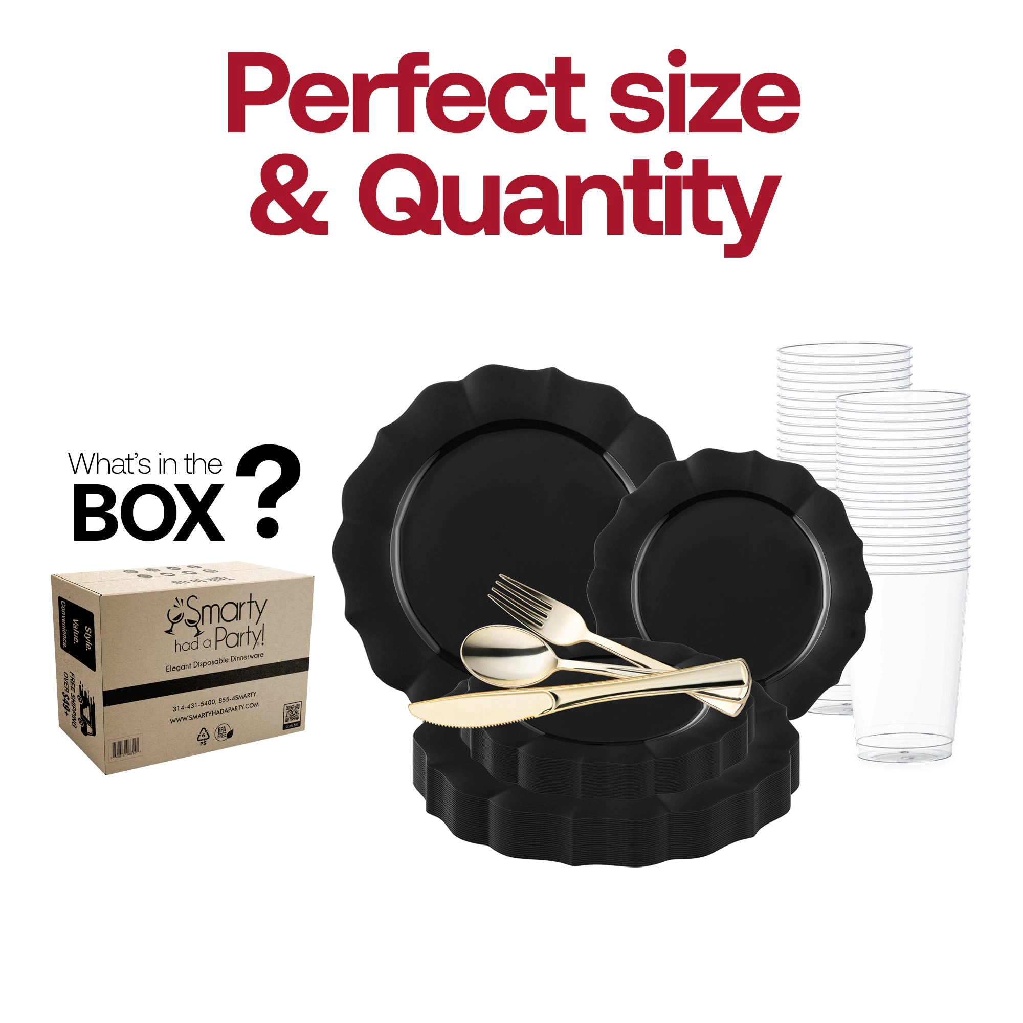 Smarty Had A Party Black Round Lotus Plastic Wedding Value Set