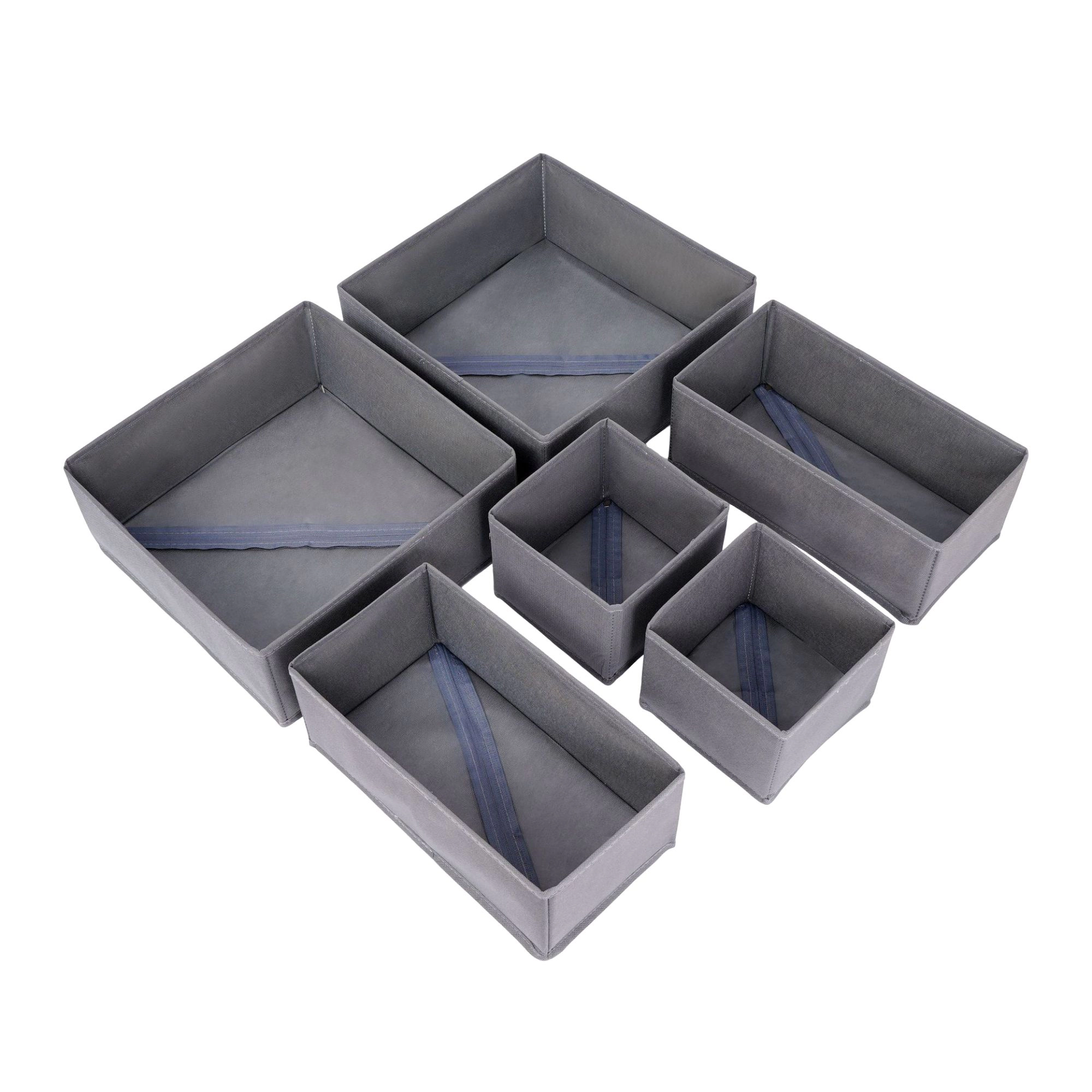 Alilang Women 6 Piece Drawer Organizer Set Closet Storage Bins for Underwear Socks Foldable Boxes