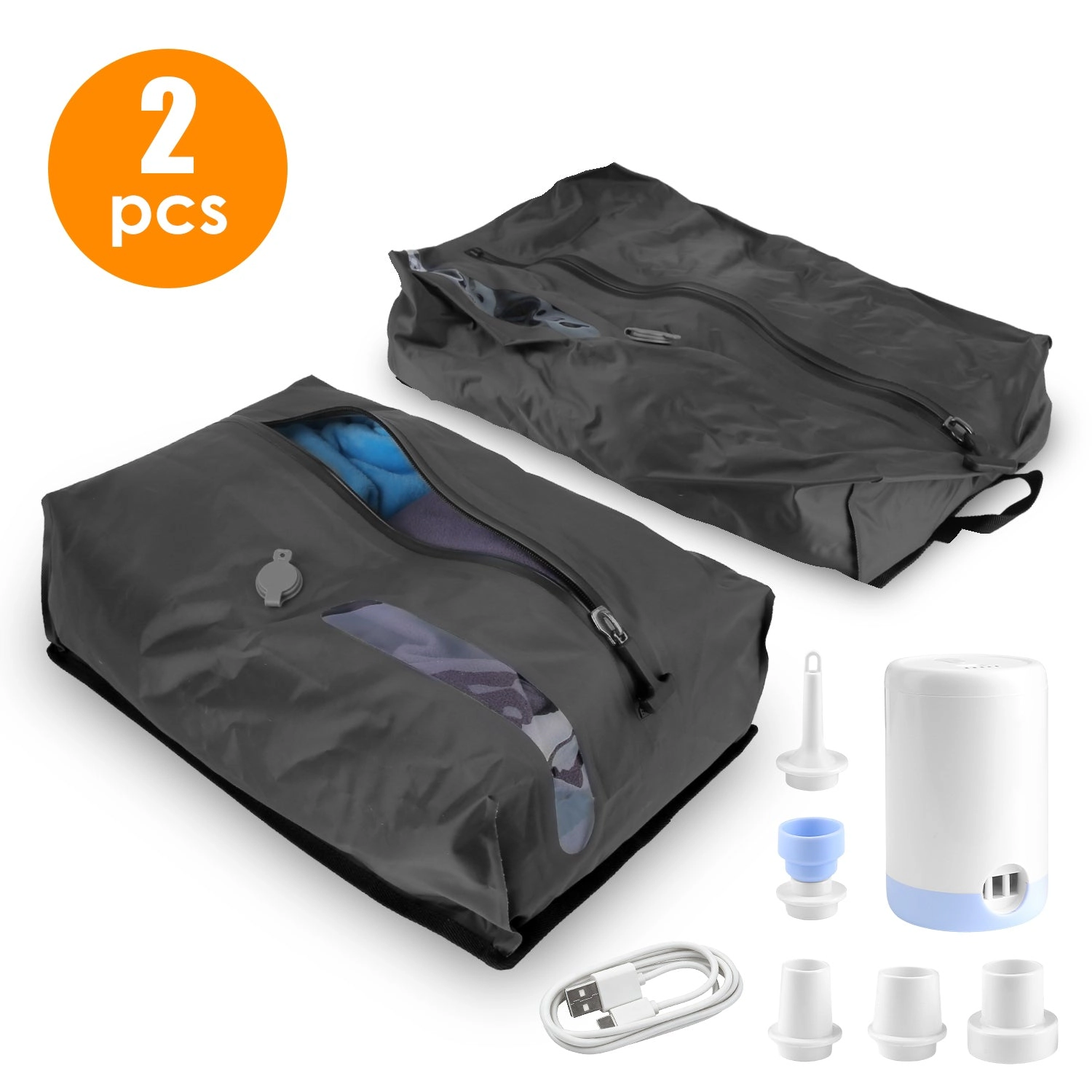 GBruno 2 Pcs Waterproof Vacuum Storage Bags With Pump