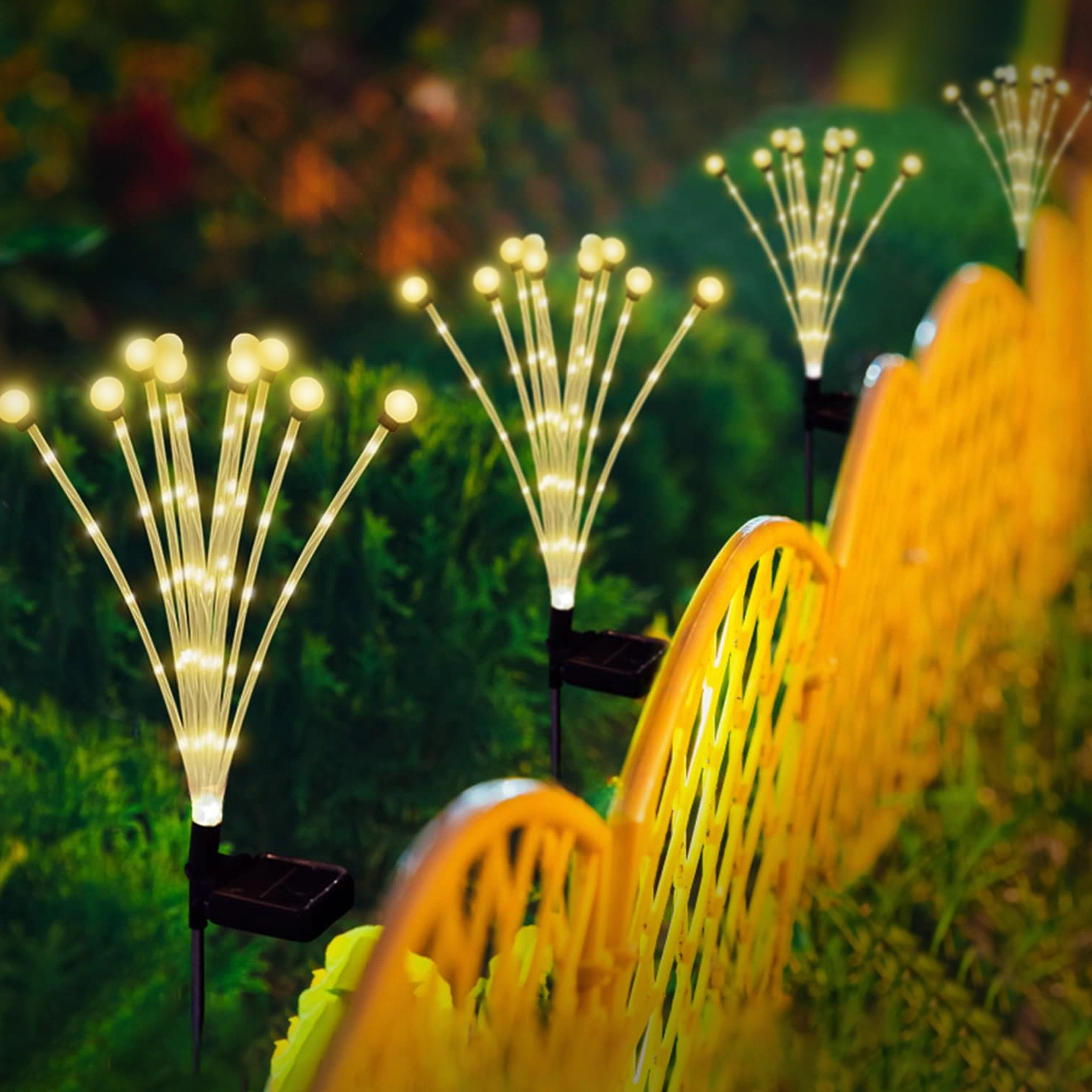 GBruno Solar Firefly Swaying Pathway Stake Lights 2-Pack