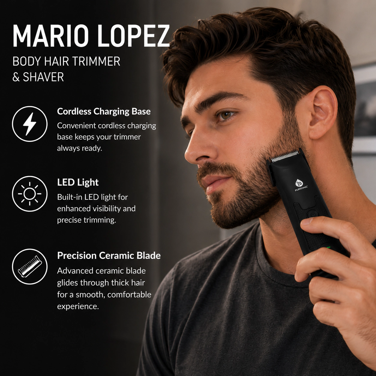 Wireless Body Hair Trimmer & Shaver – Cordless, Waterproof & Precision Ceramic Blade
