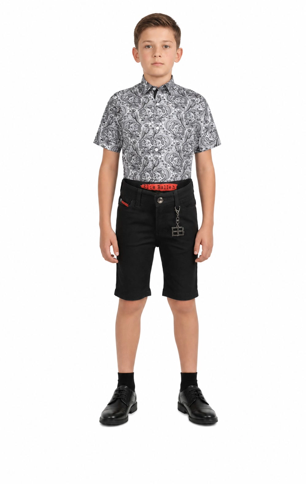 Elie Balleh Boys Slim Fit Paisley Shirt