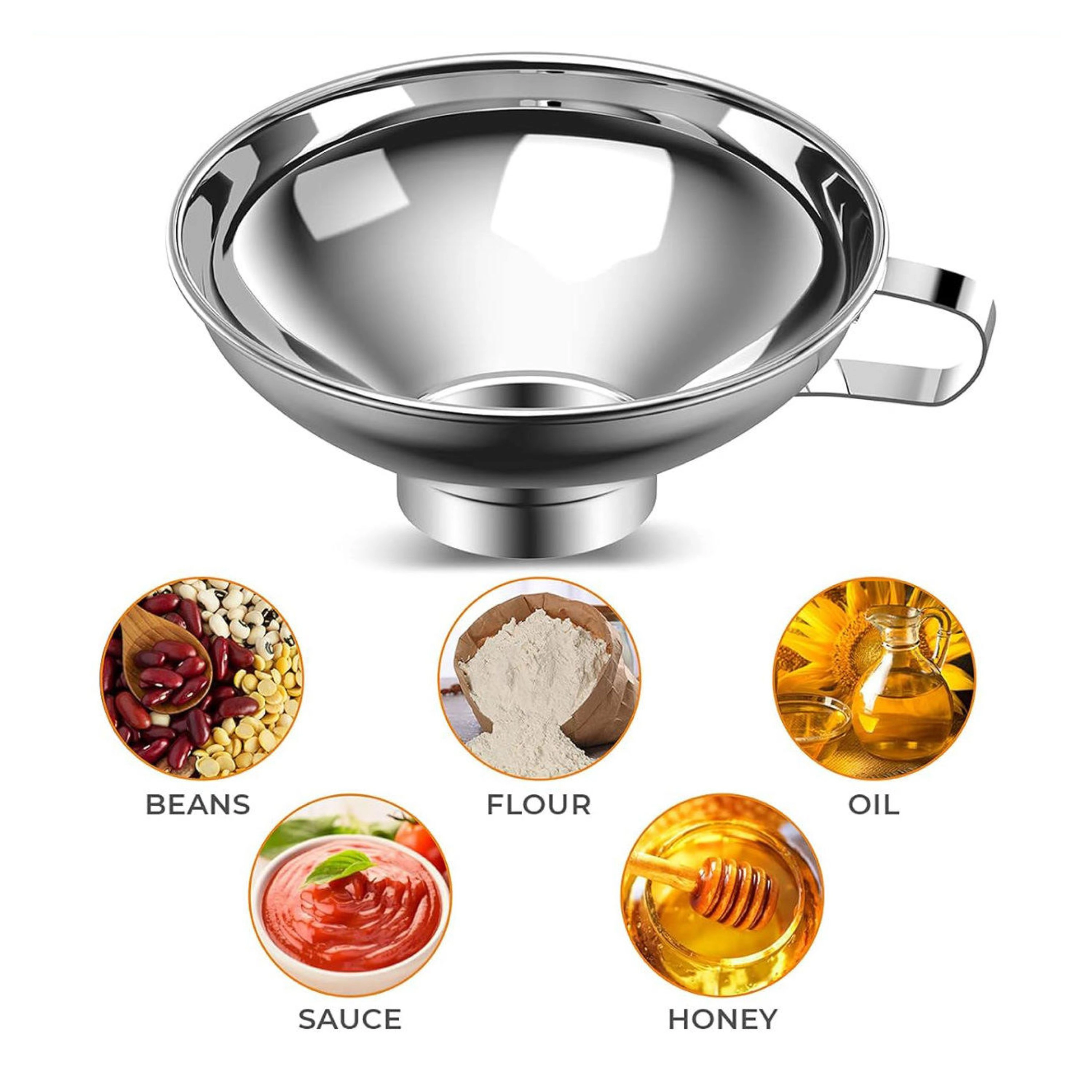 Kitcheniva Stainless Wide Mouth Canning Funnel With Handle