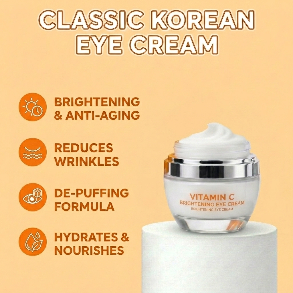 Lovery Vitamin C & Collagen Brightening Eye Cream - Korean Skincare Radiance & Firming Eye Treatment